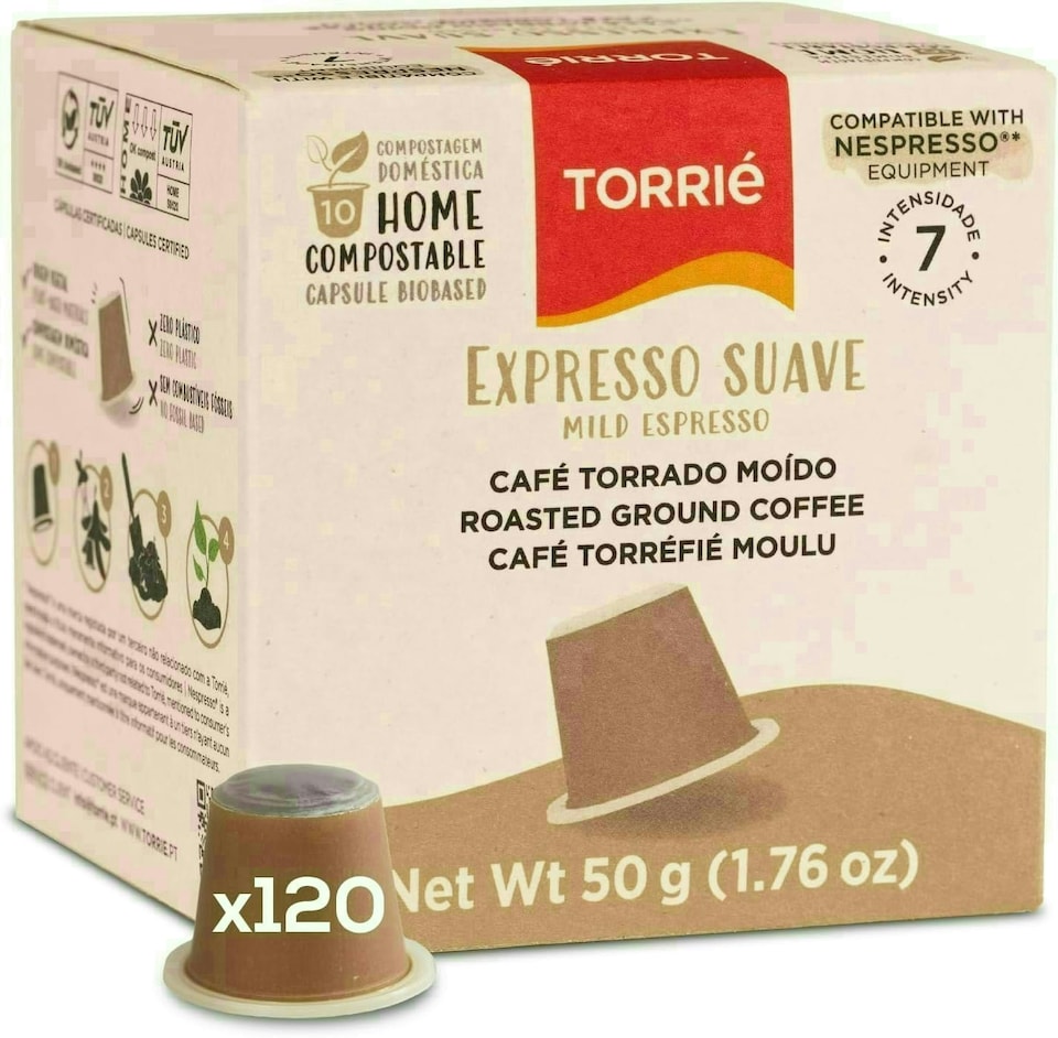 image 1 of Home Compostable - Mild Taste Nespresso ® Compatible Biodegradable Coffee Capsules (120 Pods)