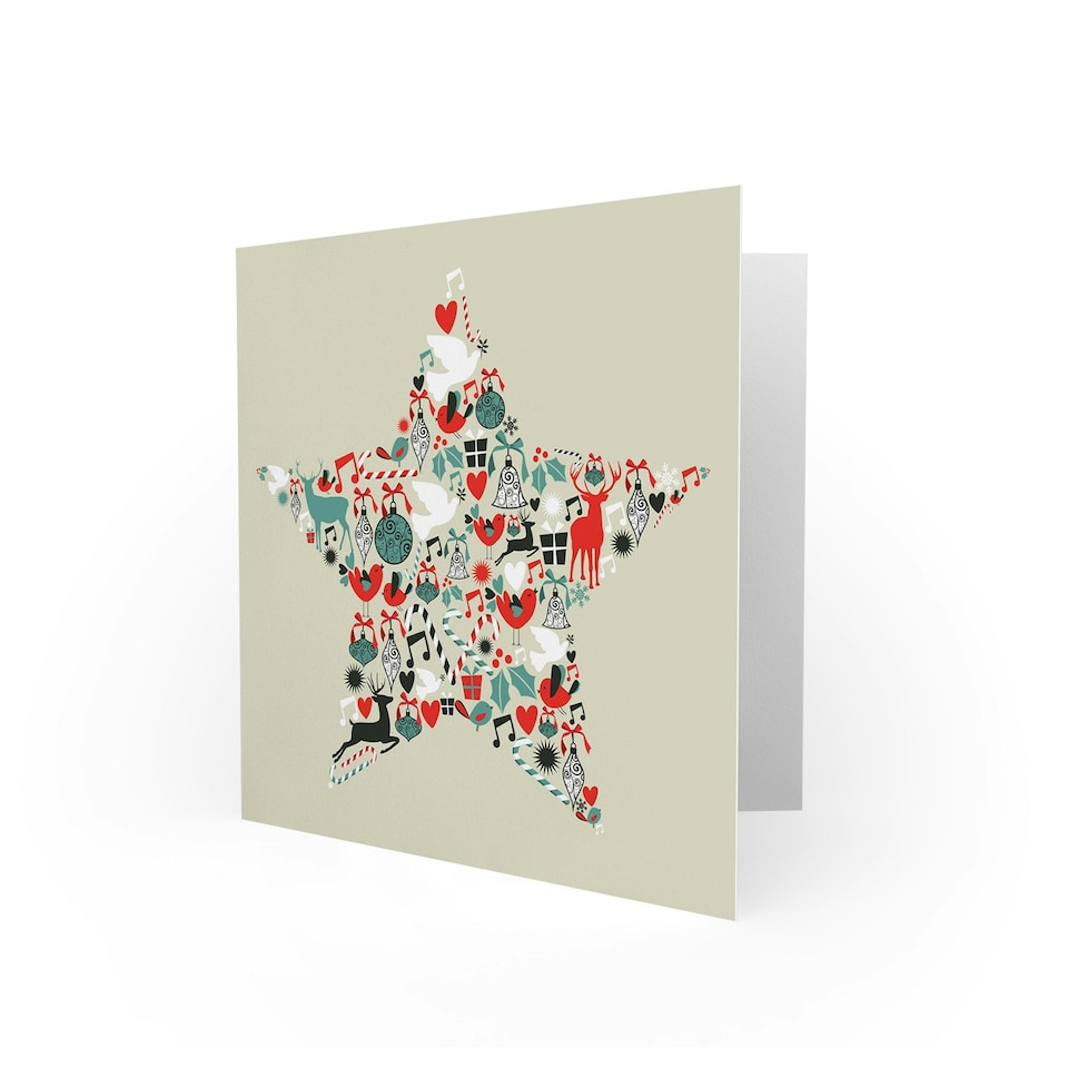 image 1 of Star Decorations Deer Christmas Card