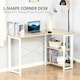 image 4 of HOMCOM L-Shape Folding Computer Desk Study Workstation with 2 Shelves Oak Tone