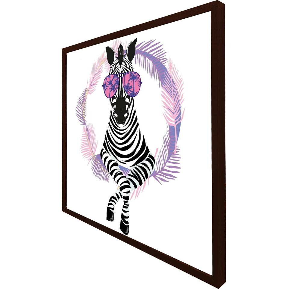 image 1 of Pink zebra (Picture Frame) Black | XL