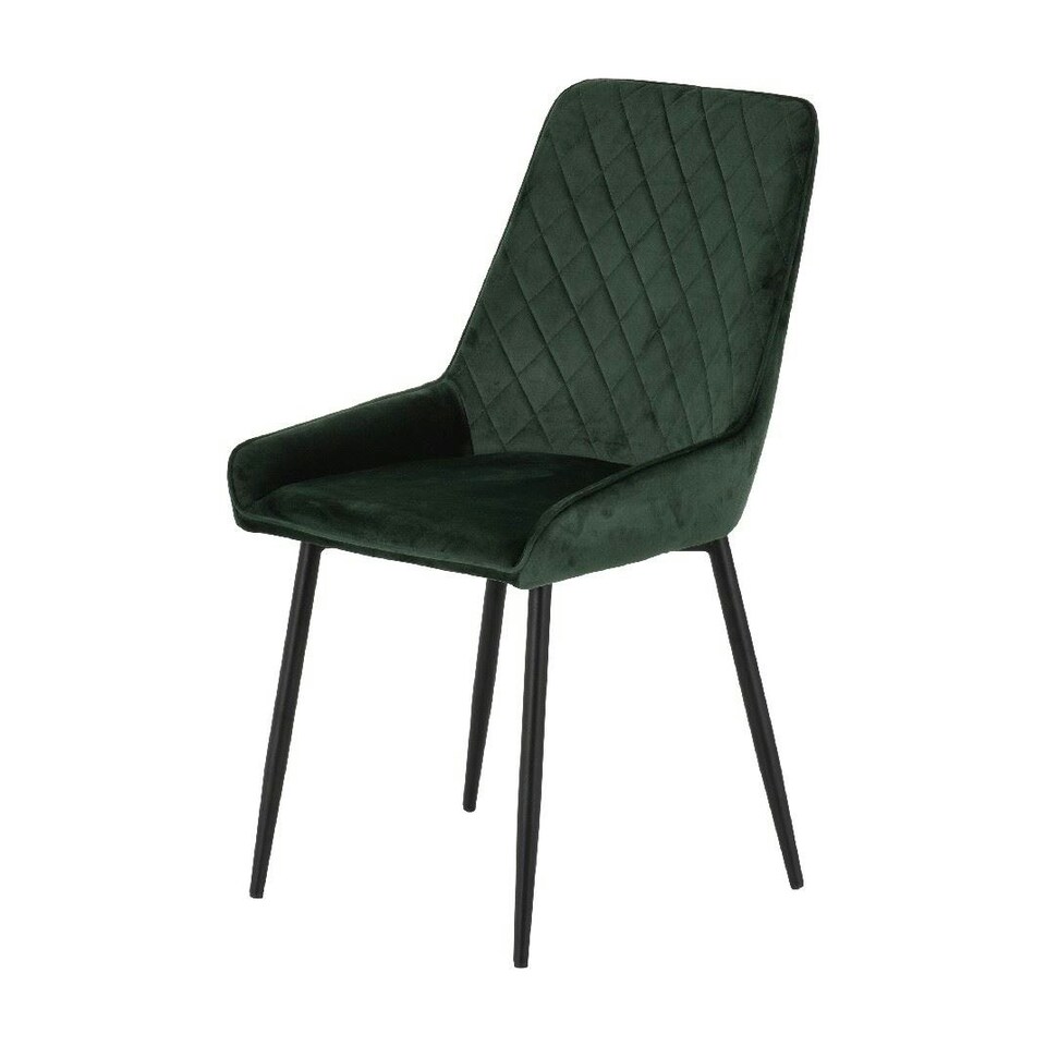image 1 of Quebec Straight Edge Dining Set with 4 Avery Chairs Green | Emerald Green