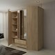 image 3 of Modern Space-Saving 4-Door Hinged Wardrobe with Central Mirrored Doors - 8 Shelves & 2 Drawers, 171cm Wide