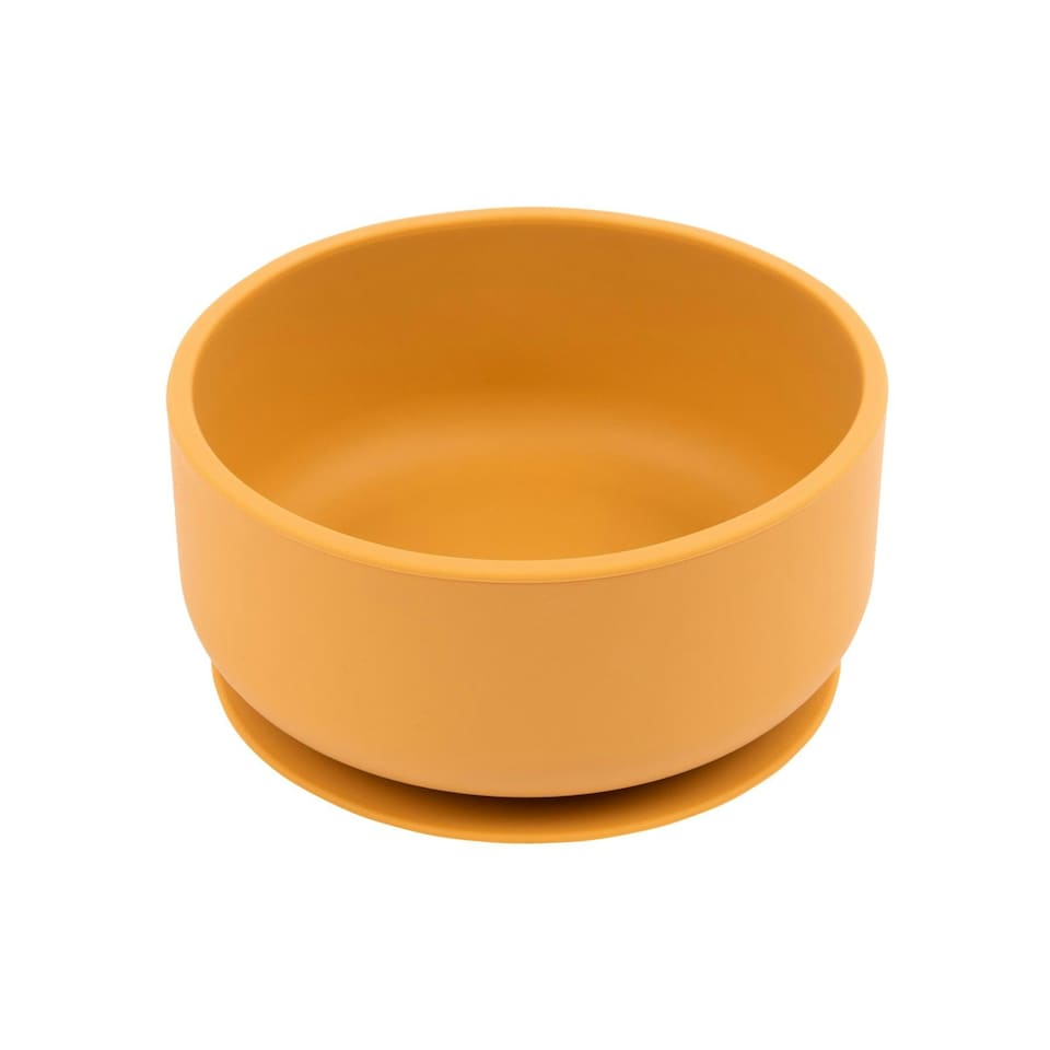 image 1 of Tiny Dining Baby Silicone Suction Bowl with Lid - Ochre Orange