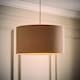 image 3 of ValueLights Reni Taupe Fabric Ceiling Shade and Bulb (D)45cm