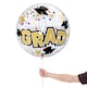 image 2 of Congrats Grad Stars & Dots See-Thru Bubble Helium Qualatex Balloon 56cm / 22 in | White