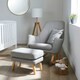 image 2 of Eden Deluxe Nursery Chair & Stool- Nursery Armchair, Night-time Feeds, Soothing Baby, Soft & Durable Woven Fabric & High Back Design Plus Cushion (Charcoal)