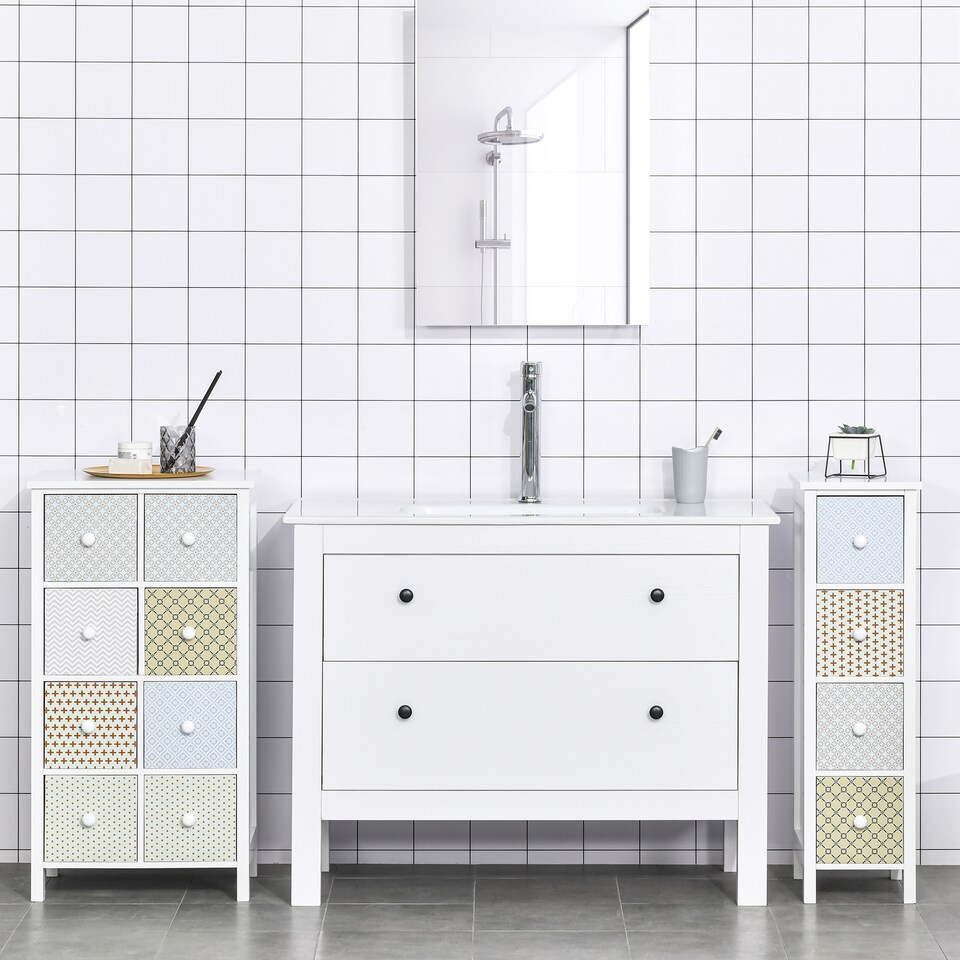 image 1 of HOMCOM Drawer Cabinet, 4 Drawer Storage Organizer Unit Bathroom Bedroom