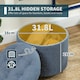 image 4 of HOMCOM 45cm Round Ottoman with Storage, Lid, Cashmere Footstool, Blue