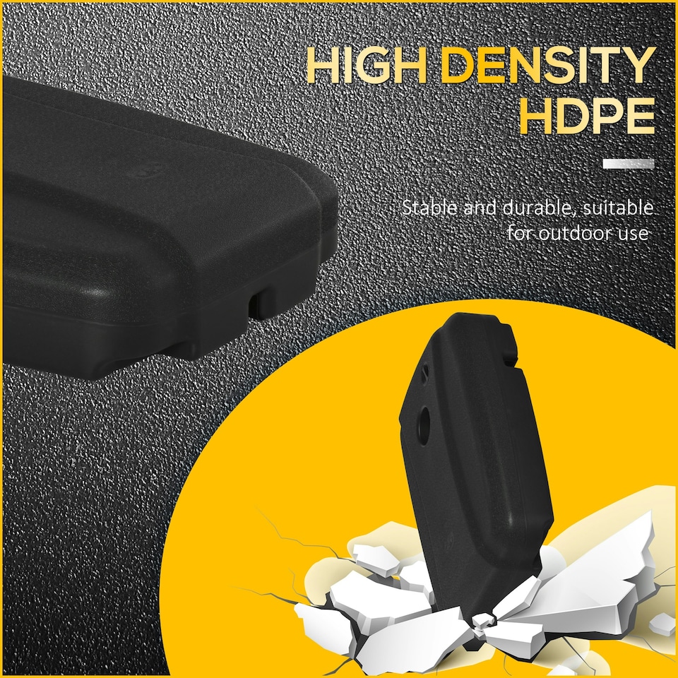 image 1 of Outsunny 7.5kg Parasol Base w/ Wheels Water and Sand, Up to 100kg Black