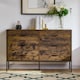 image 1 of Vida Designs Brooklyn 6 Drawer Chest of Drawers Industrial Bedroom Storage, Dark Wood