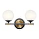 image 4 of Kichler Benno Bathroom Wall Lamp Contemporary Black, Champagne Bronze 3000K IP44 2x G9