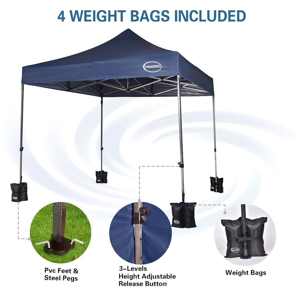 image 1 of Maximus 3 x 3m Heavy Duty Pop up Gazebo With Removable Sides | Brown | Blue