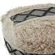 image 5 of Cefena Black and White Shaggy Pouffe Cream