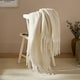 image 1 of Furn Cozy Woven Tasselled Throw | Cream | Ecru | 1