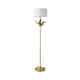 image 1 of ValueLights Christina Gold Palm Leaf Floor Lamp White Shade and Bulb