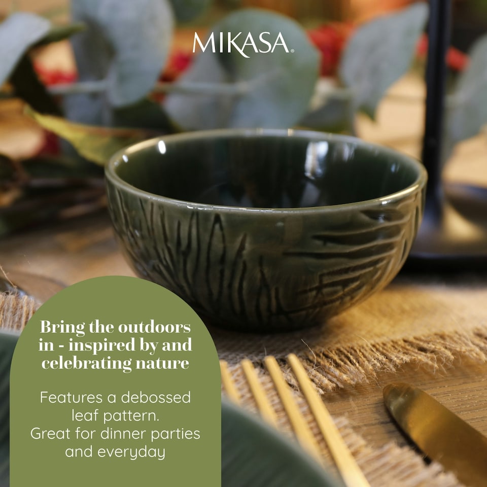 image 1 of Mikasa Dip Bowl Set Green Stoneware 10cm Set of 4 | Green