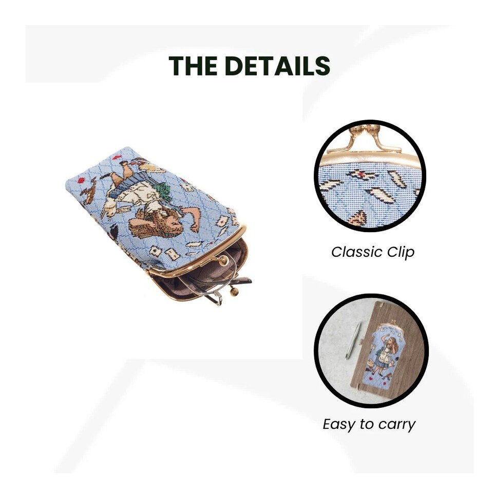 image 1 of Signare Protective Glasses Pouch Case - Alice In Wonderland Nothing But Cards Blue | Blue