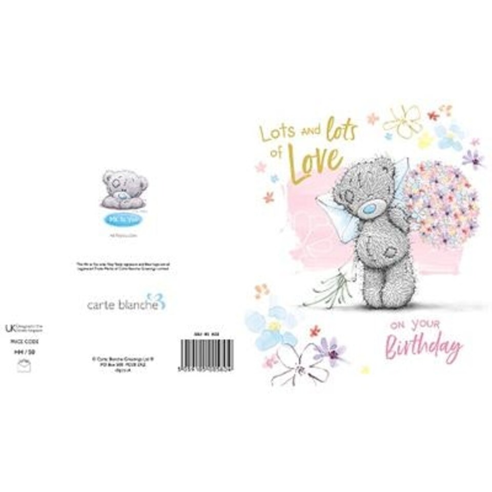 image 1 of Me To You Bear Lots Of Love Birthday Card