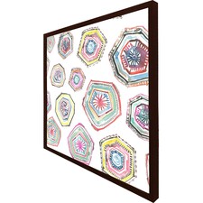 Hand painted multicolour watercolour  geometrical pattern (Picutre Frame) Brown | S