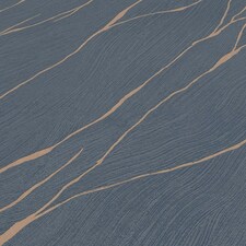 Sample of Ridged Metallic Wallpaper in Midnight Blue with Copper Metallic Blue