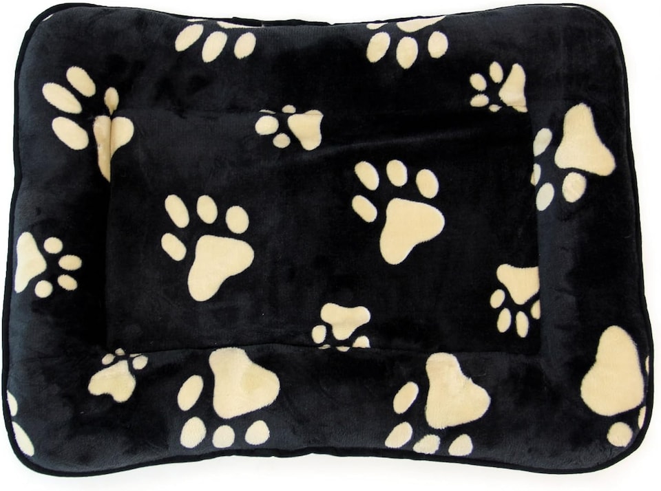 image 1 of Actiaspet - Small Faux Fur Dog/Puppy Pawprint Cage Bed (24")