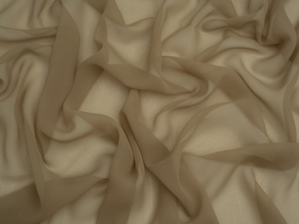 Minerva Core Range Brown Light Sheer Chiffon Fabric for Dressmaking, 110cm / 43" Wide - per metre