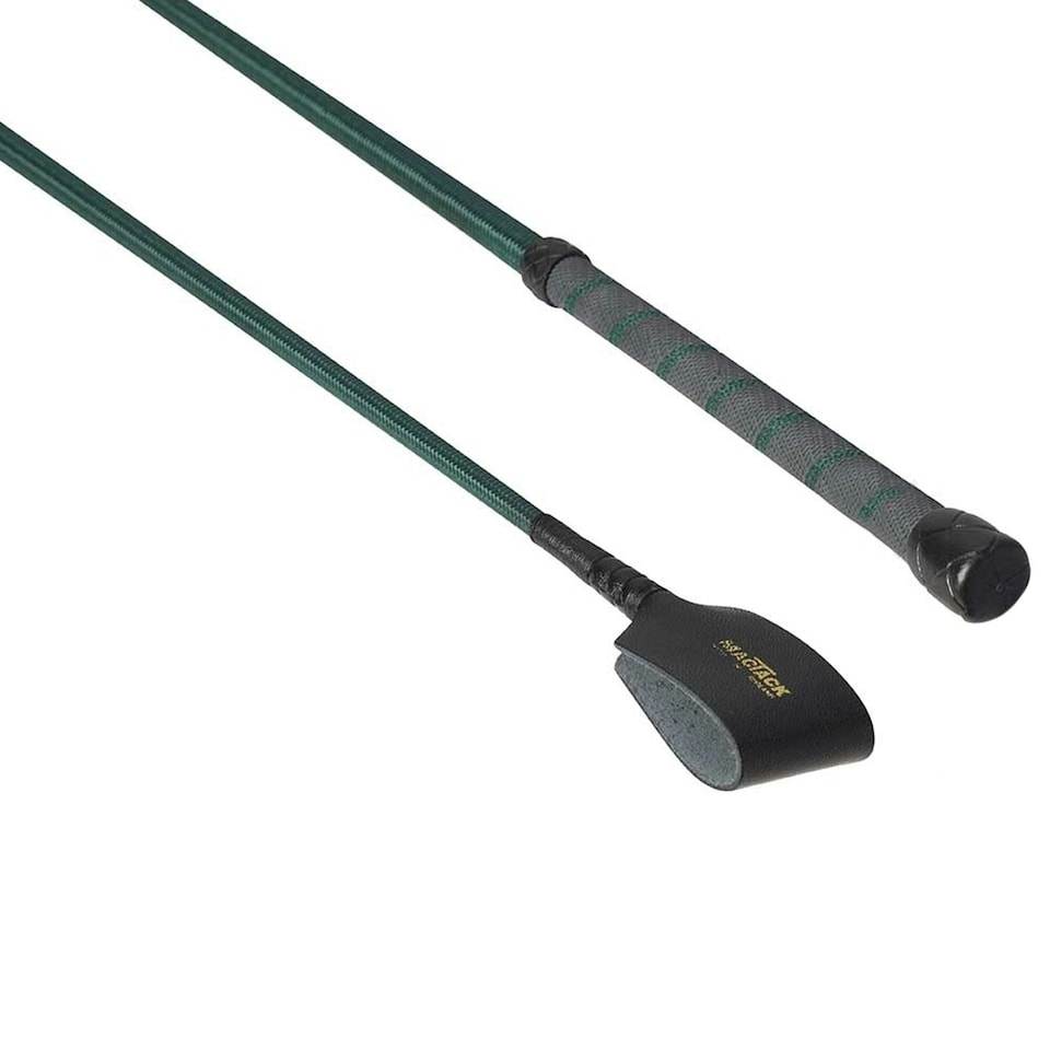 image 1 of MacTack Riding Whip With No3 Leather Keeper - Bottle Green - 26 inches