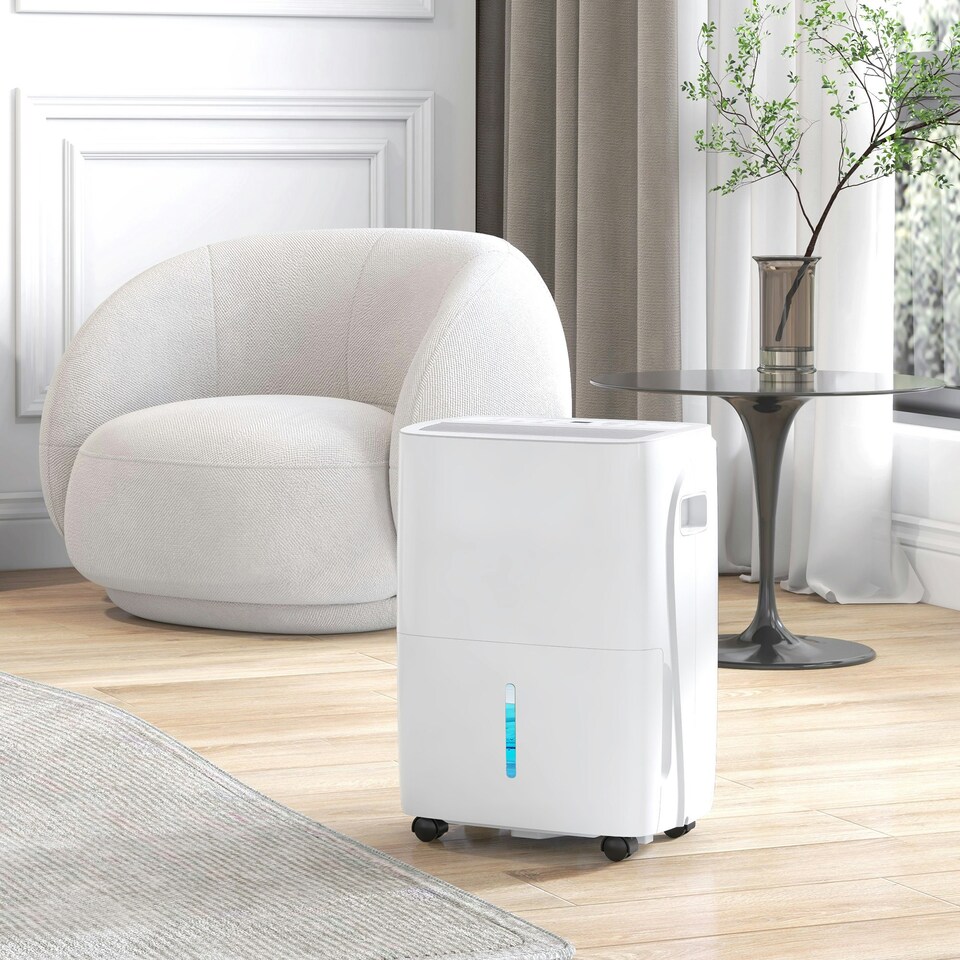 image 1 of HOMCOM 30L/Day Dehumidifier for Home, with Auto-Clean Filter, 24H Timer