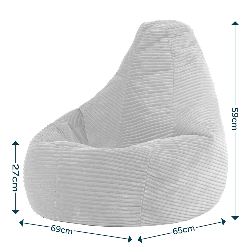 image 1 of Dalton Kids Beanbag Corduroy Navy Blue Set of 2 | Blue | Navy | M | 2