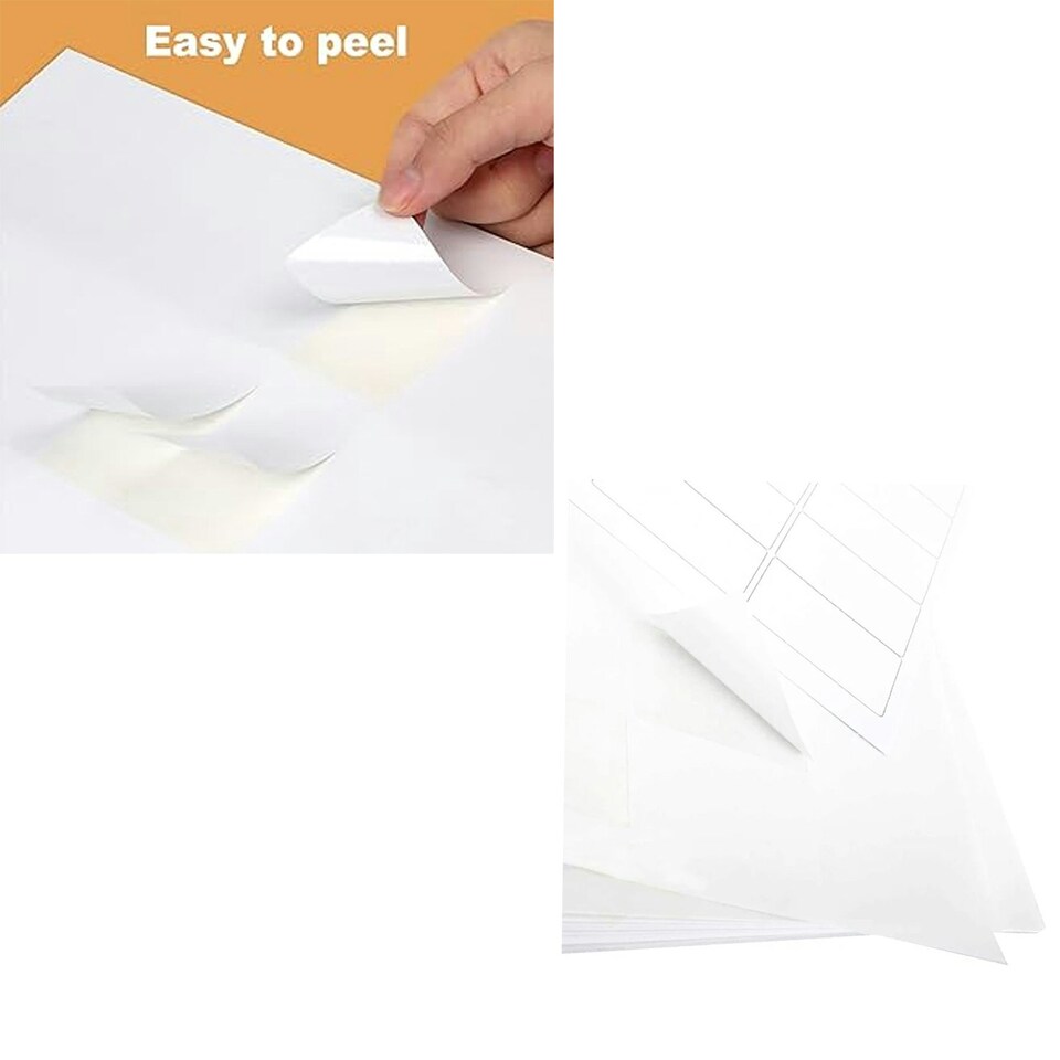 image 1 of 100 Sheets of A4 Plain White Self Adhesive Blank Address Shipping Labels (16 Address Labels Per Sheet) White