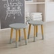 image 2 of Kids Wooden Stool Seat Round Chair Toddlers Kids Small Children Home Nursery | Multi | 6 Grey