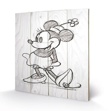 MINNIE MOUSE (SKETCHED - SINGLE) - WOOD PANEL