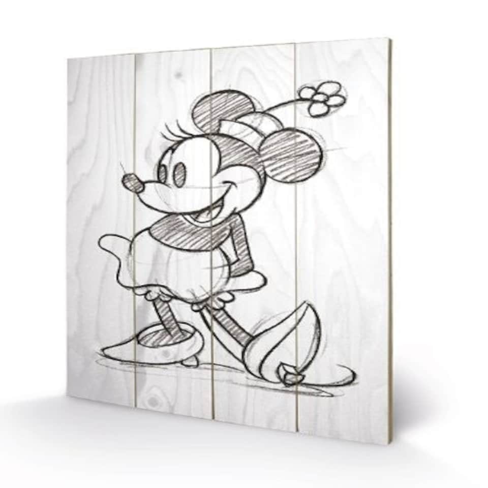 MINNIE MOUSE (SKETCHED - SINGLE) - WOOD PANEL