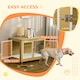 image 5 of PawHut Dog Crate Furniture End Table w/ Soft Cushion, Double Door - Oak Tone