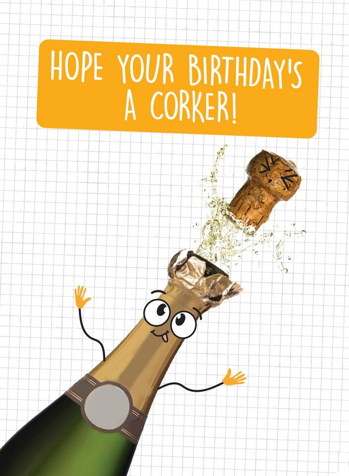 image 1 of Hope Your Birthday's A Corker! - Funny Birthday Card