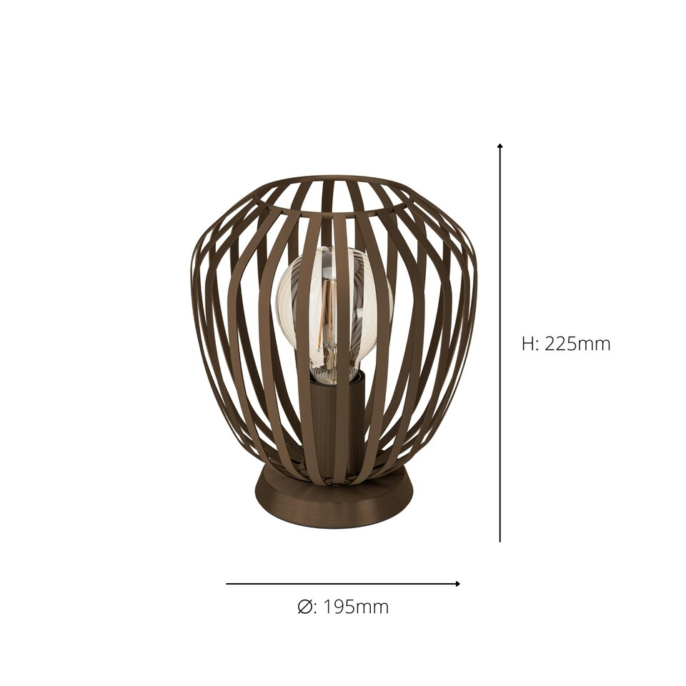 image 1 of EGLO Espinal Brown Steel Contemporary Table Lamp