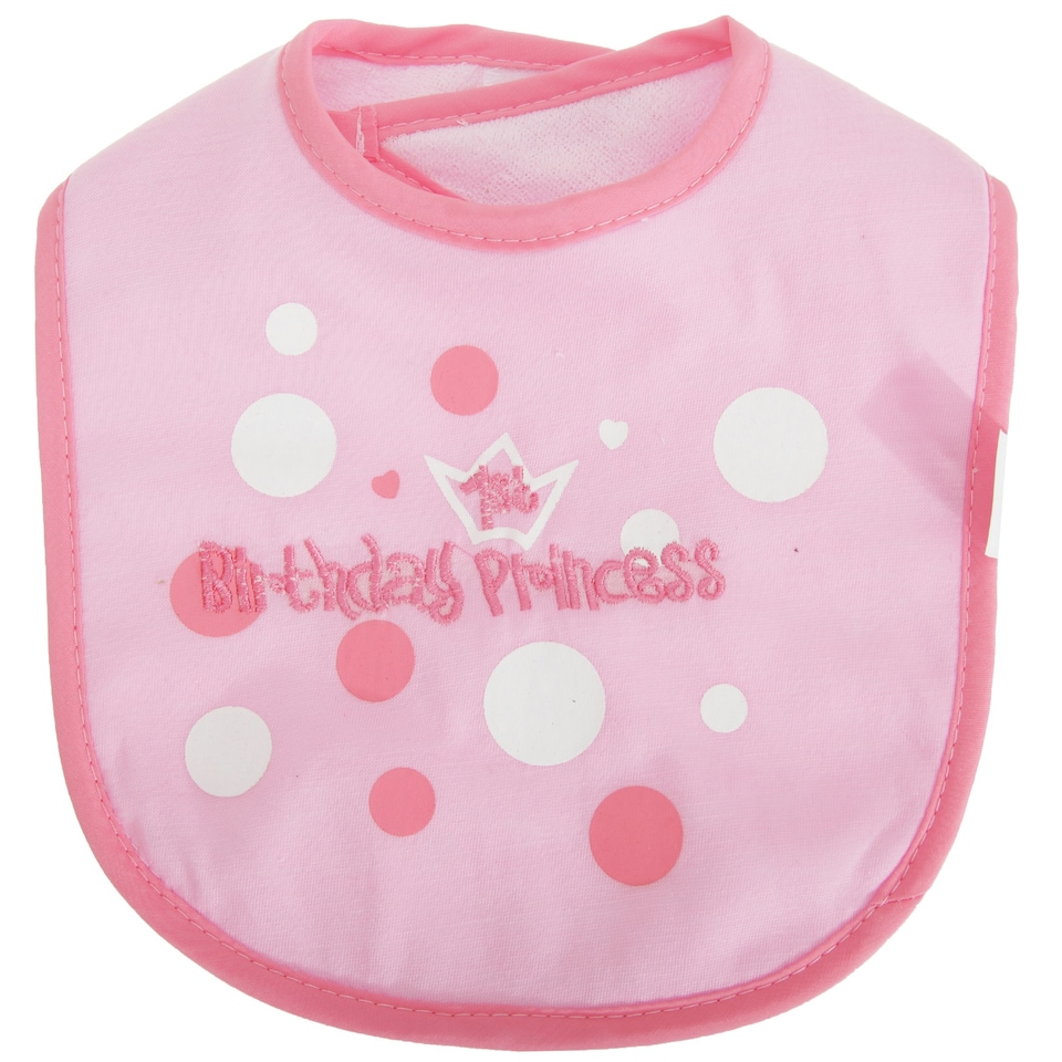 Amscan 1st Birthday Baby Bib - Pink - One Size