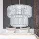 image 7 of Clint - Clear Acrylic Crystal Two Tier Easy Fit Pendant Shade | Clear | Chrome | Medium | 1