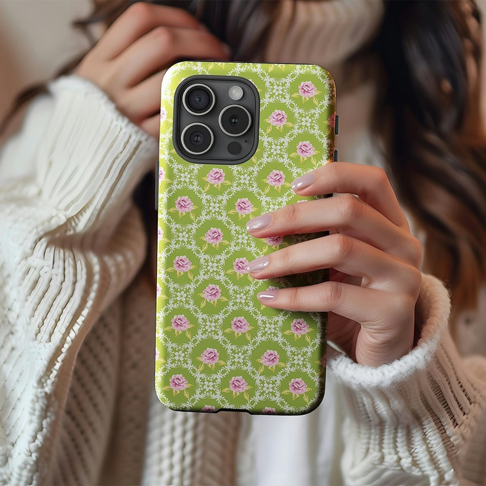 image 1 of Rose Frame Phone Case | Green | iPhone 16 Pro
Tough | iPhone 16 Pro
Tough