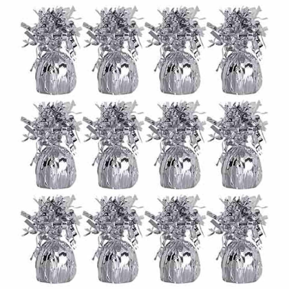 image 1 of Silver Foil Balloon Weights - Pack of 12