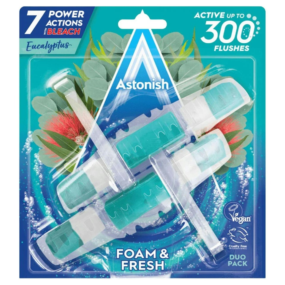 image 1 of Astonish Eucalyptus Foam Fresh Toilet Block Cleaning Action Bleach Odour Control