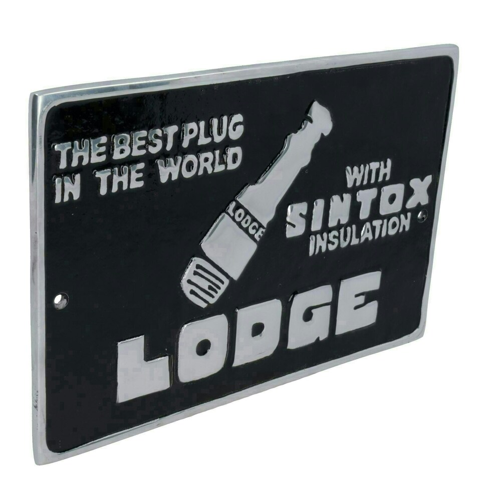 image 1 of Lodge Spark Plug Aluminium Sign Plaque Door Wall Garage Workshop Car Engine