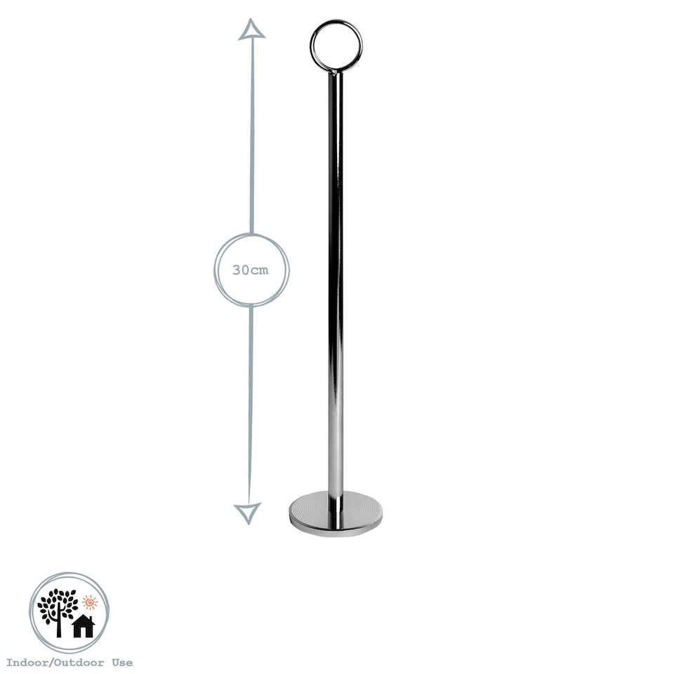 image 1 of Argon Tableware Table Numbers with 30cm Holders - 30cm - Silver - Pack of 25 | Silver | Silver