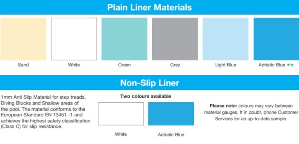 image 1 of Plastica 20thou Patterned Liner replacement for inground built-in pools - 20ft x 10ft x 4ft