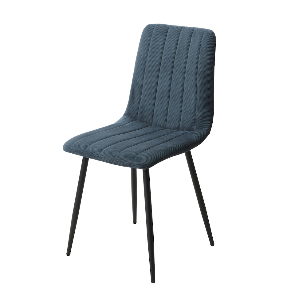 image 1 of Aspen White 120cm Rectangular Dining Table with 4 Straight Stitch Upholstered Fabric Chairs - Modern Dining Set | Blue | Blue | One Size | 1