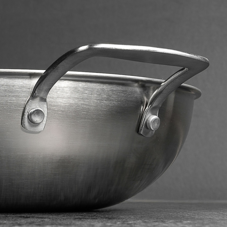 image 1 of Hairy Bikers 30cm Non Stick Wok Pan with HexGuard™ Stainless Steel Tri Ply Coating