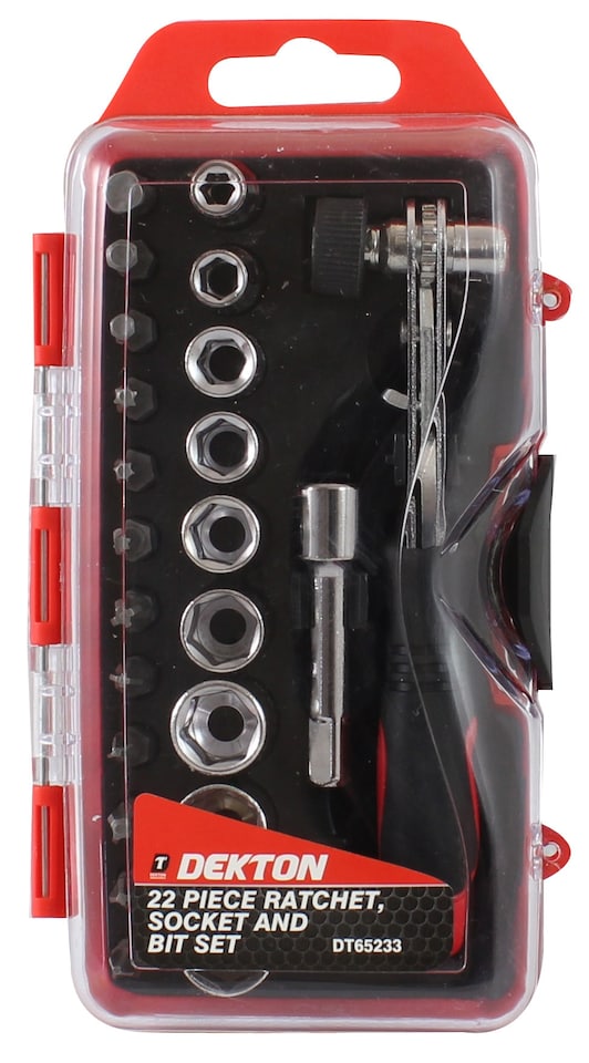image 1 of Dekton 22pc Ratchet Wrench - Bit And Socket