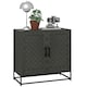 image 6 of HOMCOM Modern Storage Cupboard with Adjustable Shelf and 2 Doors, Grey Black
