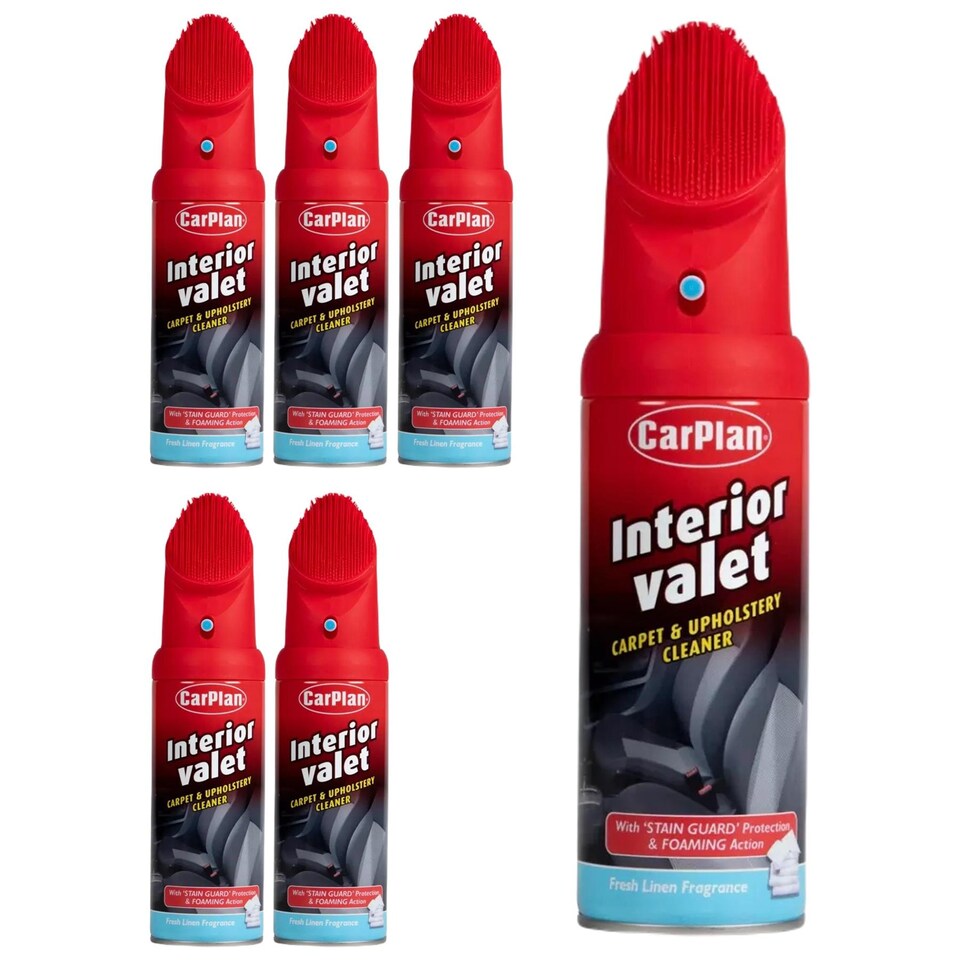 image 1 of CarPlan IVC400 Interior Valet 400ml with Brush - Carpet & Upholstery Cleaner x6