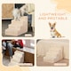 image 7 of PawHut Four-Step Portable Dog Stairs with Washable Plush Cover, Beige